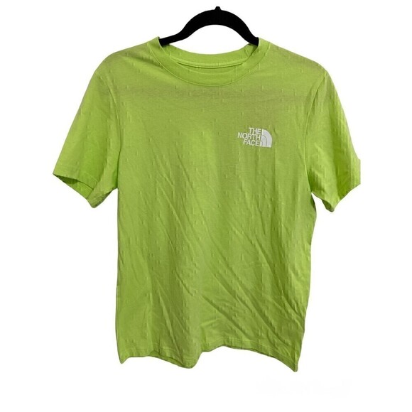 NEW The North Face Tee Size M Womens Short Sleeve Green Tshirt Logo Spellout Top - Picture 1 of 5